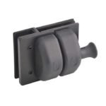 Libra 180 Glass To Glass Latch with Plastic Cap 20×42 Black