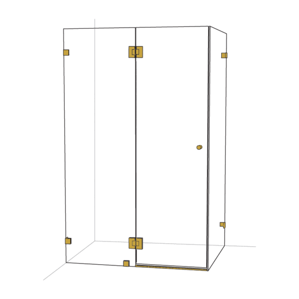 Rectangle L-Shape Shower Screen – Chrome