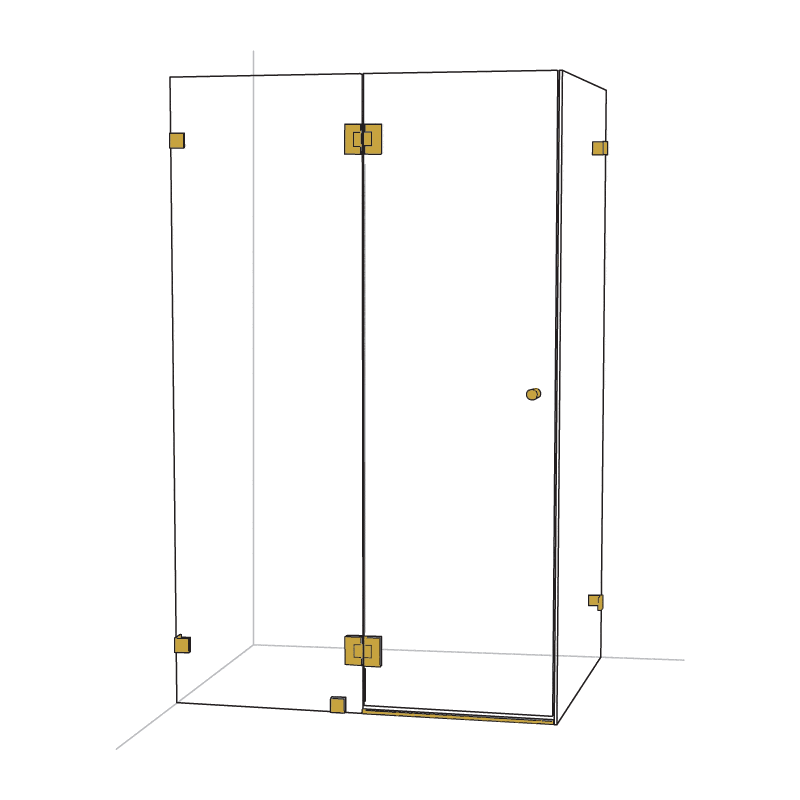 Rectangle L-Shape Shower Screen – Chrome