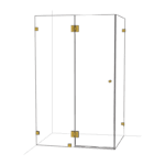 Rectangle L-Shape Shower Screen – Gold