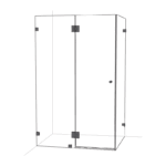 Rectangle L-Shape Shower Screen – Gun Metal