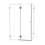 Rectangle L-Shape Shower Screen – Nickel