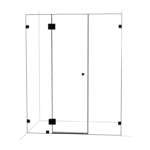 Wall to Wall Dual Shower Screen Black