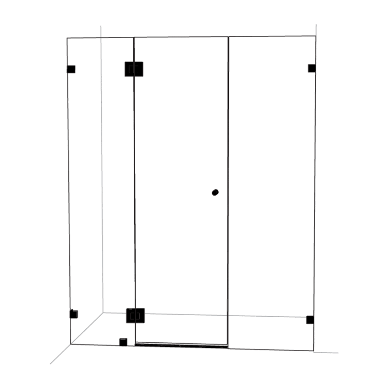 Wall to Wall Dual Shower Screen Black