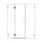 Wall to Wall Dual Shower Screen Gold