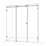 Wall to Wall Triple Panel Sliding Door Shower Screen